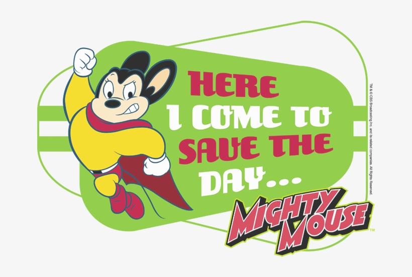 Mighty Mouse Here I Come Youth T Shirt - Mighty Mouse: Save The Day Rectangle Magnet, transparent png #4122030