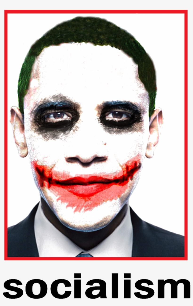 Don't Know Who To Attribute The Original Links To - Barack Obama Joker Poster, transparent png #4122280