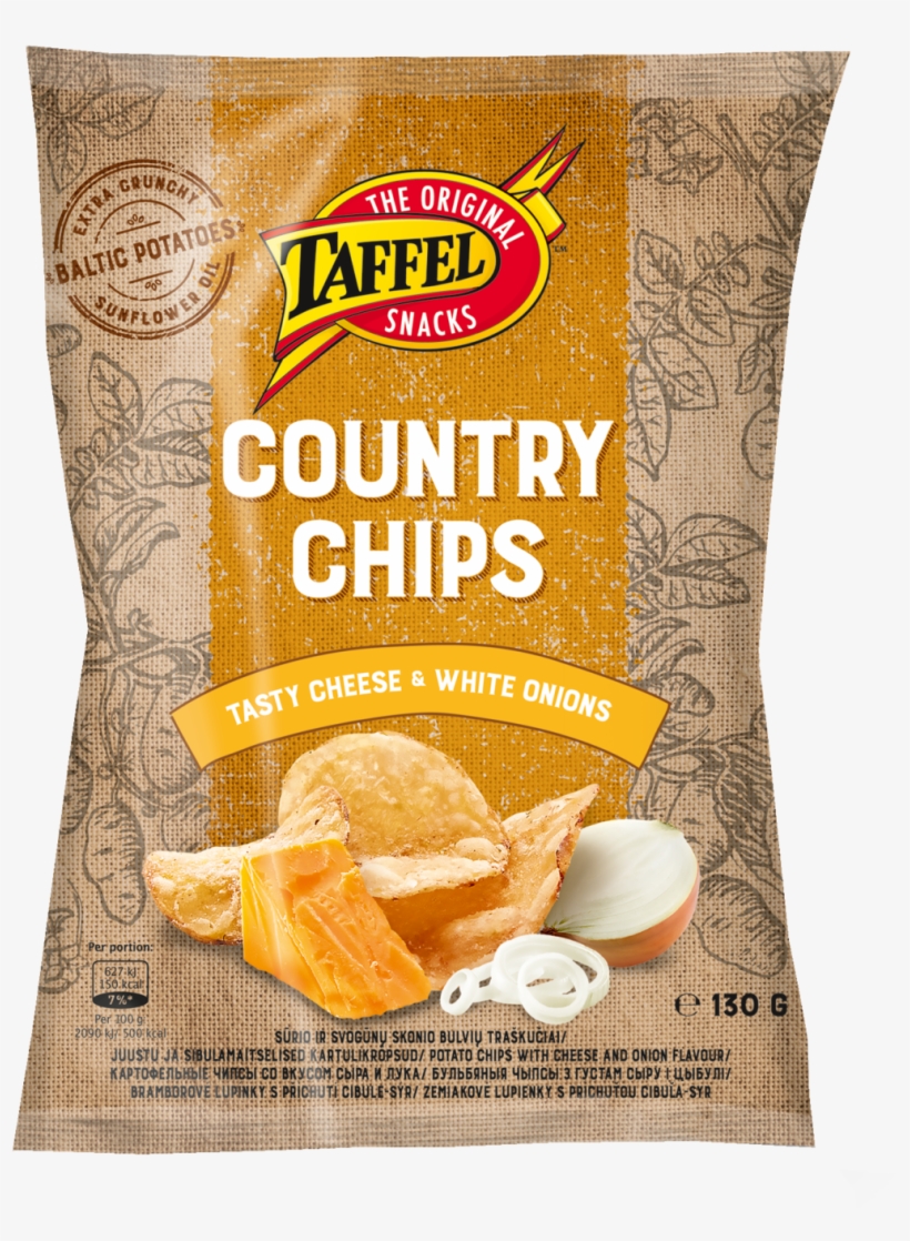 Potato Chips With Cheese And Onion Flavour - Taffel, transparent png #4122579