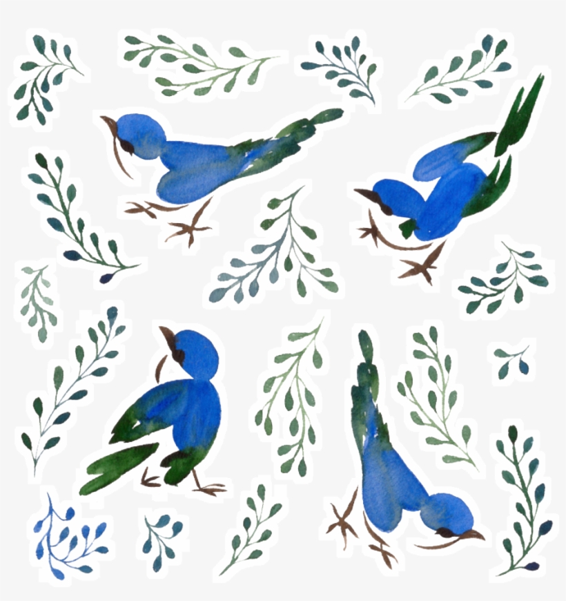 Azul E Verde De Milena B - Passarinhos Png, transparent png #4122886