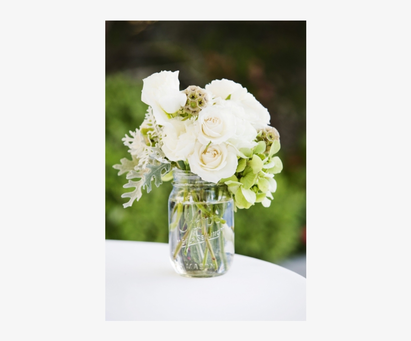 Centro De Mesa Diy Con Tarro De Cristal Agua Y Flores - Wedding, transparent png #4123366