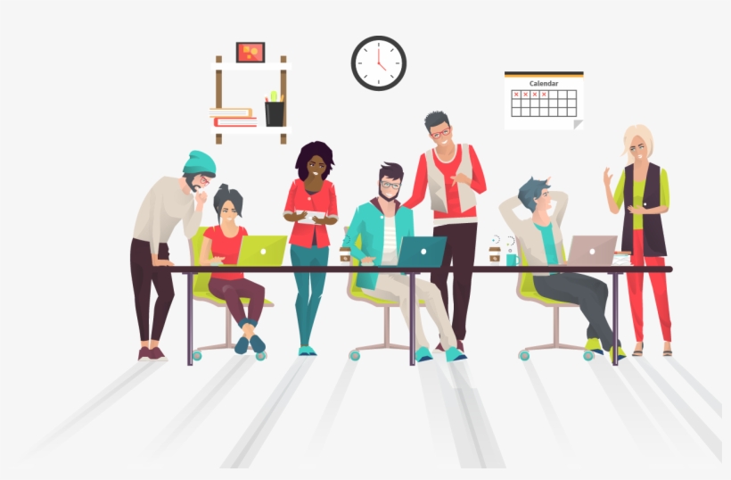 Multicultural Office Meeting Cartoon, transparent png #4125006