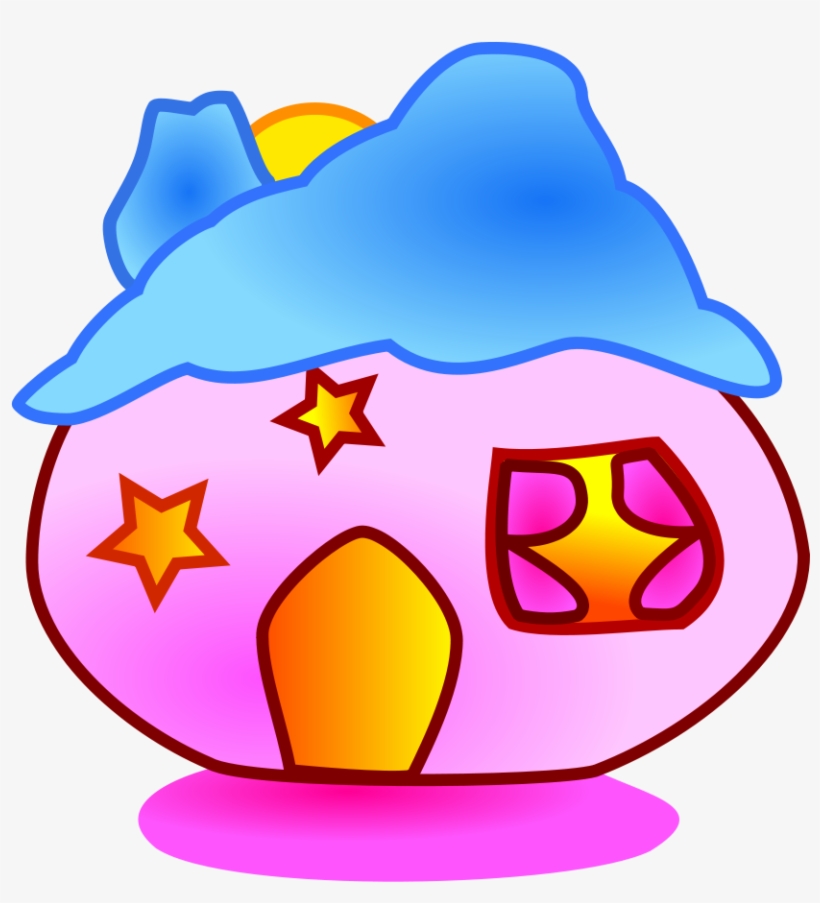 How To Set Use Pink Home Svg Vector - Round House Cartoon, transparent png #4125161