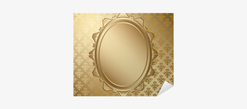 Oval Golden Frame On Gold Pattern - Vector Graphics, transparent png #4125729