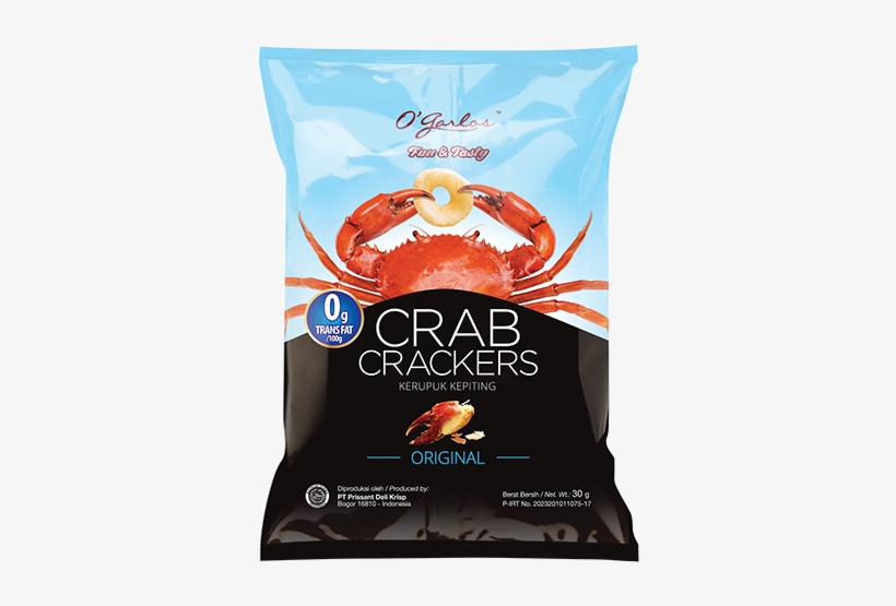 O'garlos Crab Original - Shrimp Snacks Package Design, transparent png #4126222