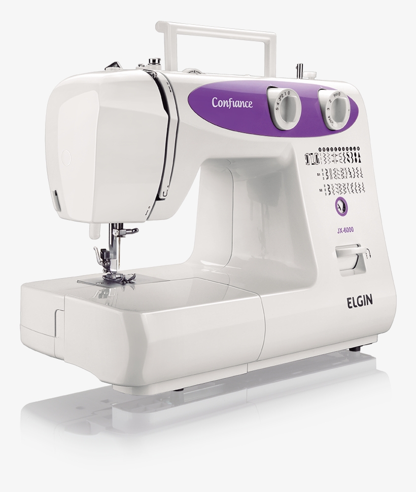 Maquina De Costura Elgin Confiance Jx-6000 - Branca-lilas, transparent png #4126555