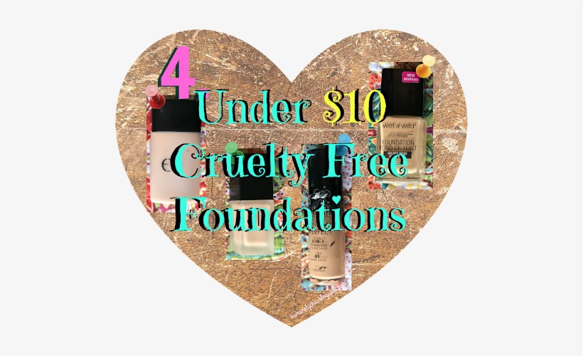 4 Under $10 Cruelty Free Foundations - Heart, transparent png #4126648