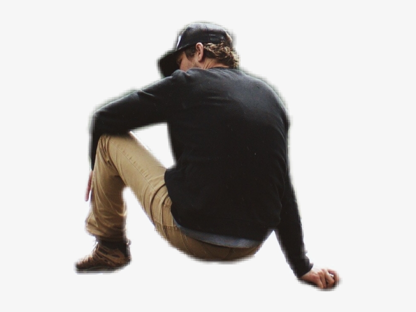 Man Boy Guy Sitting Chill Outdoors - Picsart Photo Studio, transparent png #4126762