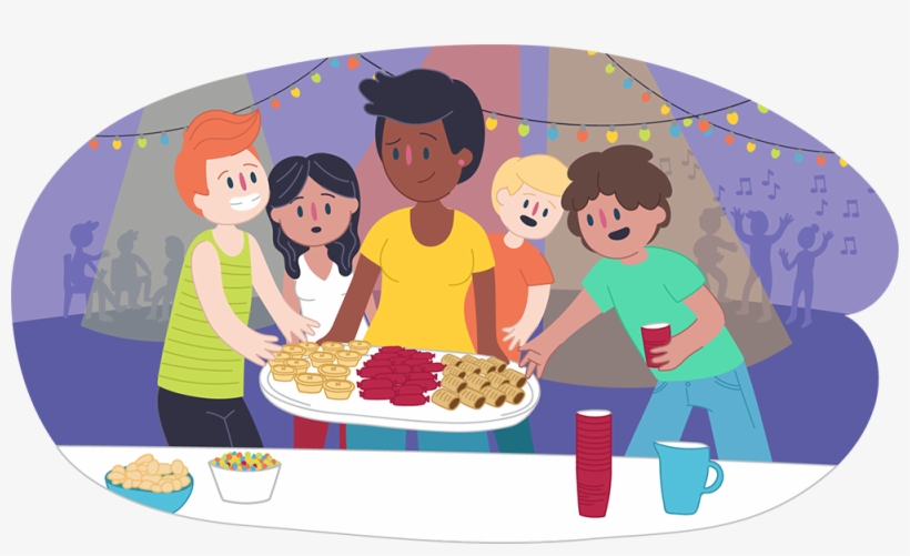 Parent Putting Food Down For Teens At A Party - Kids Helpline, transparent png #4127047