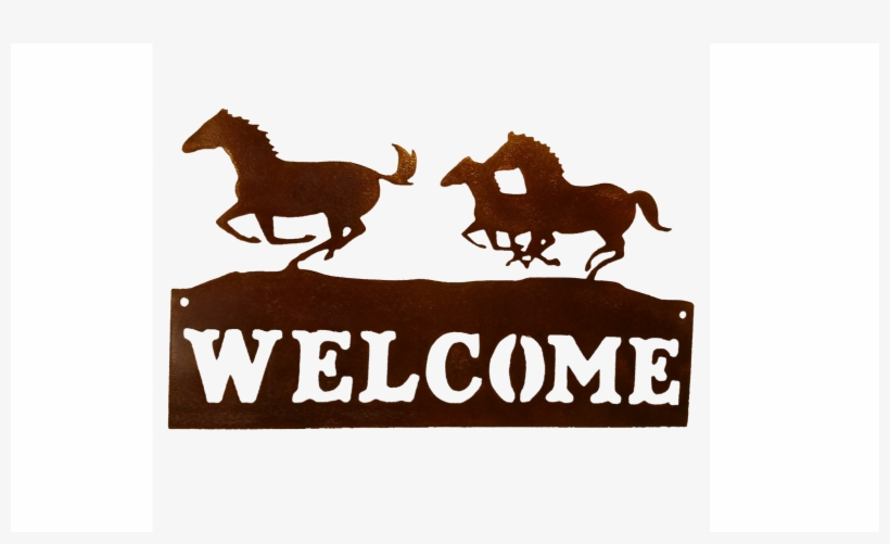 Running Horse Welcome Larger Image - Rustic Ironwerks Rustic Horse Quadruple Rocker Metal, transparent png #4127326