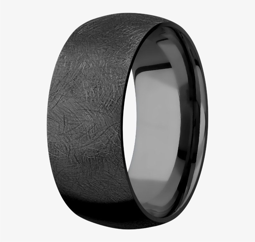 Men's Customizable Black Zirconium Domed Textured Ring - Bangle, transparent png #4127592