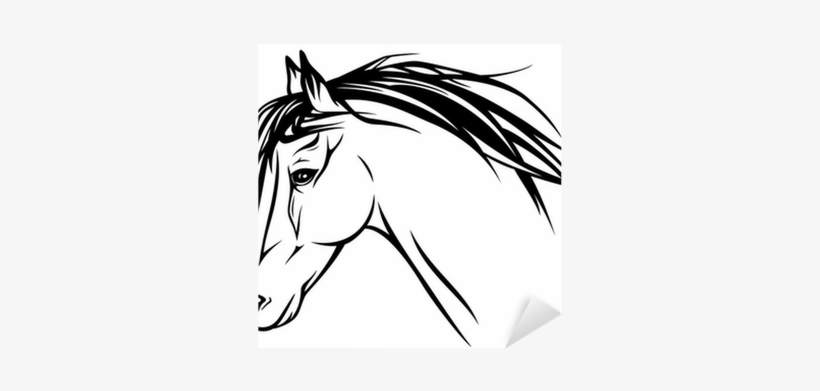 Running Horse Head - Horses Head Drawing Running, transparent png #4127702