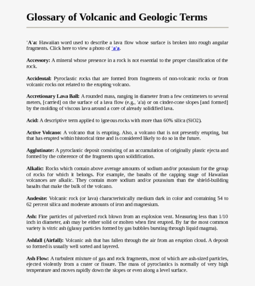 Glossary Of Volcanic And Geologic Terms'a'a - Résumé, transparent png #4127779