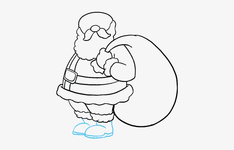 How To Draw Santa Claus Line Art Free Transparent Png Download