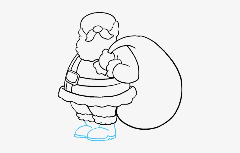 How To Draw Santa Claus - Line Art, transparent png #4128189