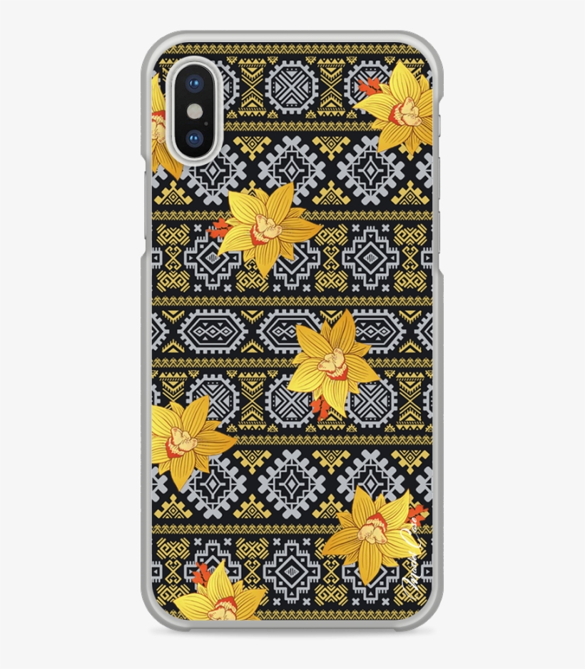 Coque Iphone X Yellow Flowers With Aztec Pattern - Mobile Phone Case, transparent png #4130652