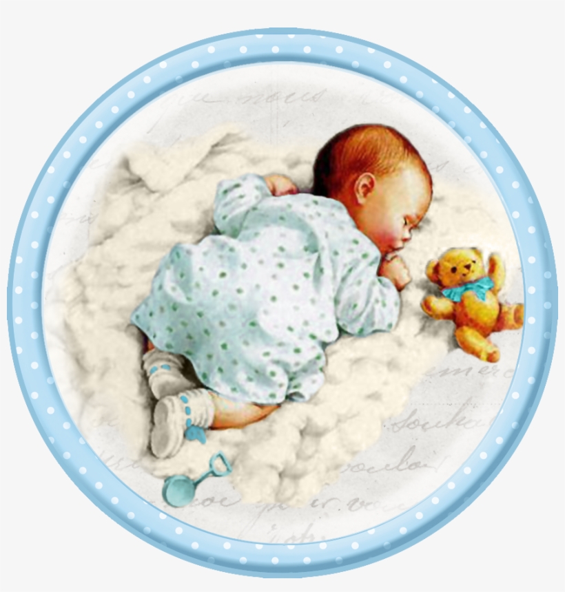 Cute Sleeping Babies - Vintage Baby Boy Train Clipart, transparent png #4131410