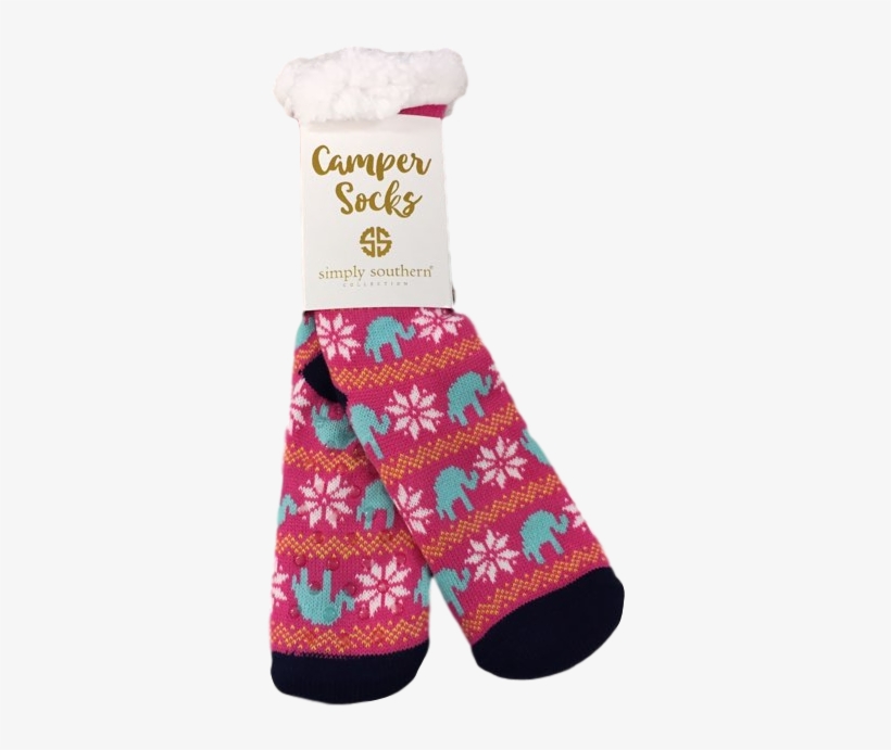 Simply Southern Pink Elephant Camper Sock - Sock, transparent png #4131719