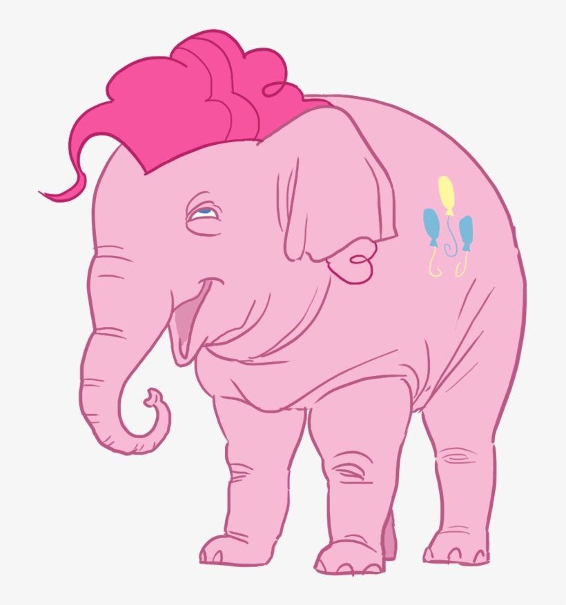 Blubhead, Elephant, Pink Elephants, Pinkiephant, Pinkie - Pinkie Pie Elephant, transparent png #4131789