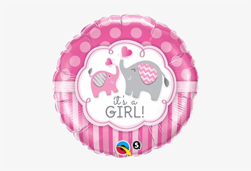 Its A Girl Pink Elephant Foil Balloon - Es Una Nina, transparent png #4131938