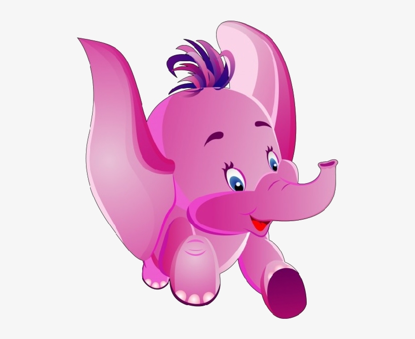 Animals For > Cute Pink Elephant Cartoon - Baby Pink Elephant Images Cartoon, transparent png #4132510