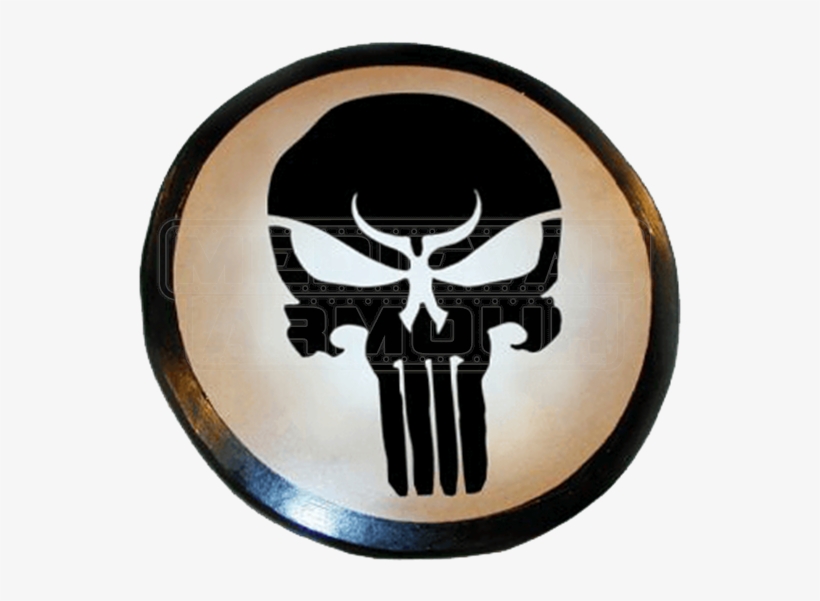Wooden Demon Skull Shield - Punisher Skull, transparent png #4132846