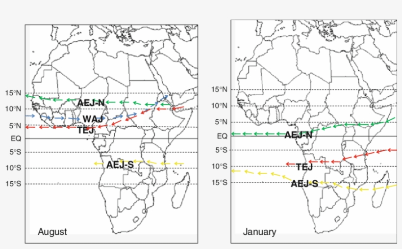 Southern African Easterly Jet , Westerly African Jet - Map Of Africa, transparent png #4133126