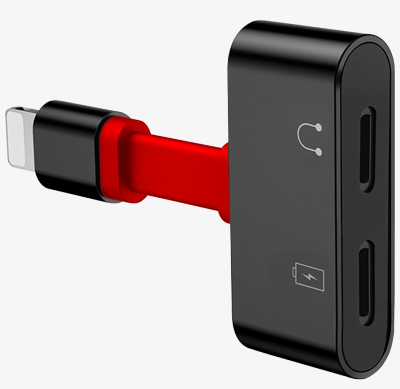 Lightning Splitter For Headphone And Charging - Unitek M102a, transparent png #4133248