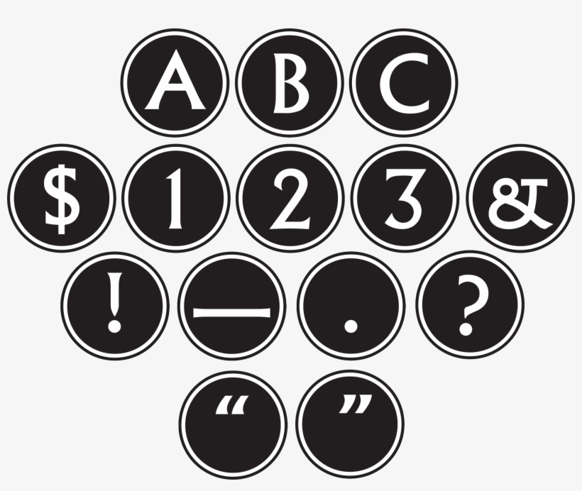 Big Bold Black & White Circle Letters - Letters In Black Circle, transparent png #4133812