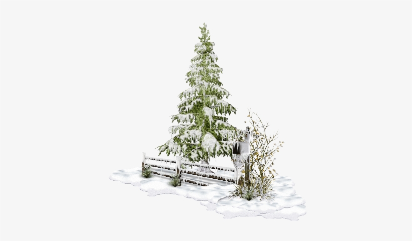 Snow All Around, Covering Mail Boxes, Fences, And Trees - Tube Cluster Neige Png, transparent png #4133954