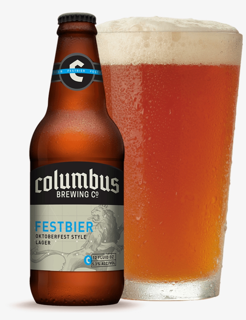 Cbc Festbier Bottle And Glass - Insane Wanderer, transparent png #4134302