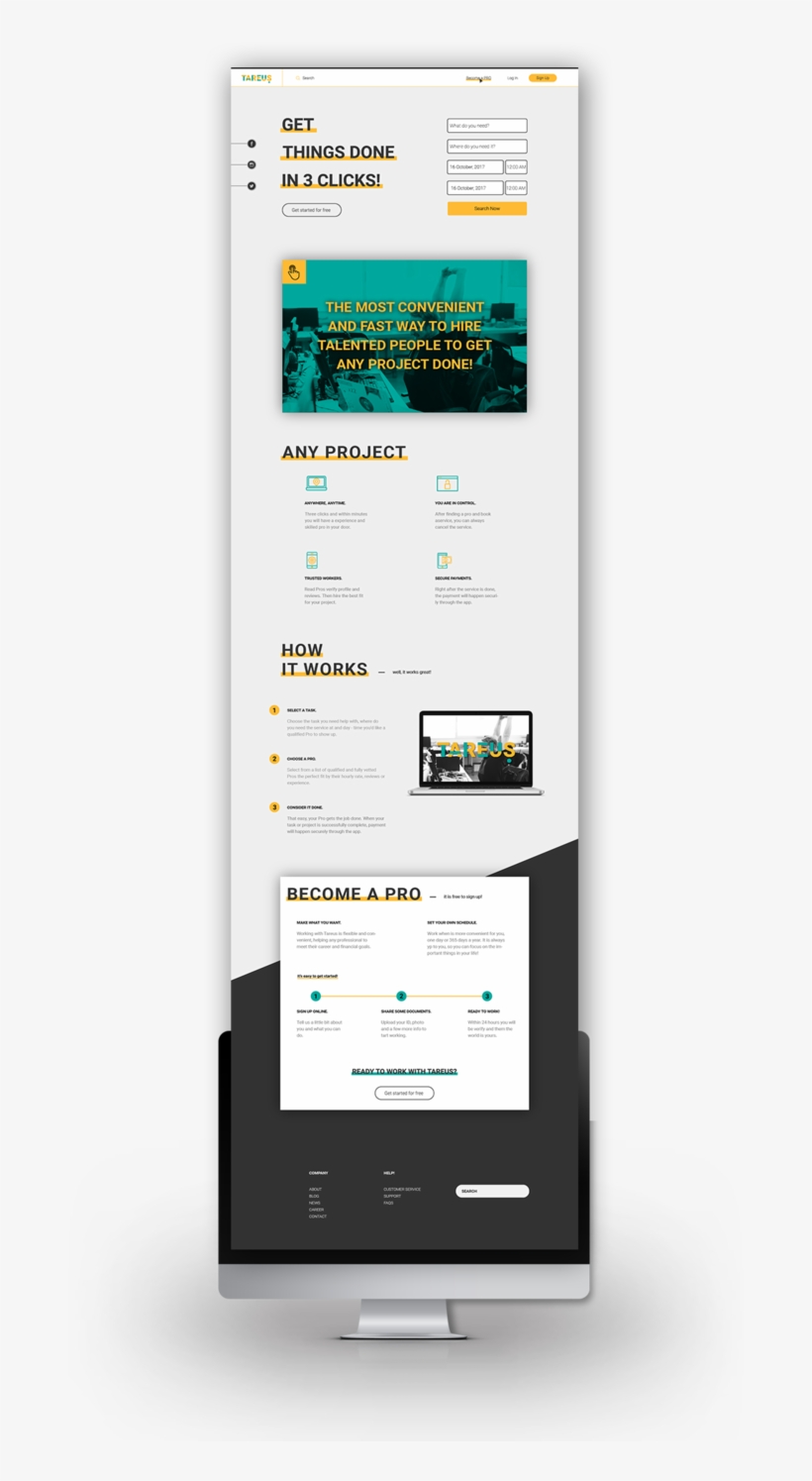 Imac Mockup Tareus Home Page A, transparent png #4134512