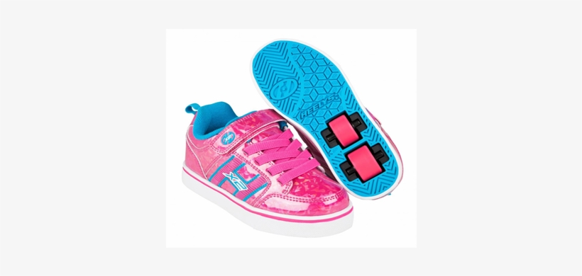 Bolt Plus Heelys Hot Pink Hologram / Neon Blue - Two Wheels Heelys With Lights, transparent png #4134560