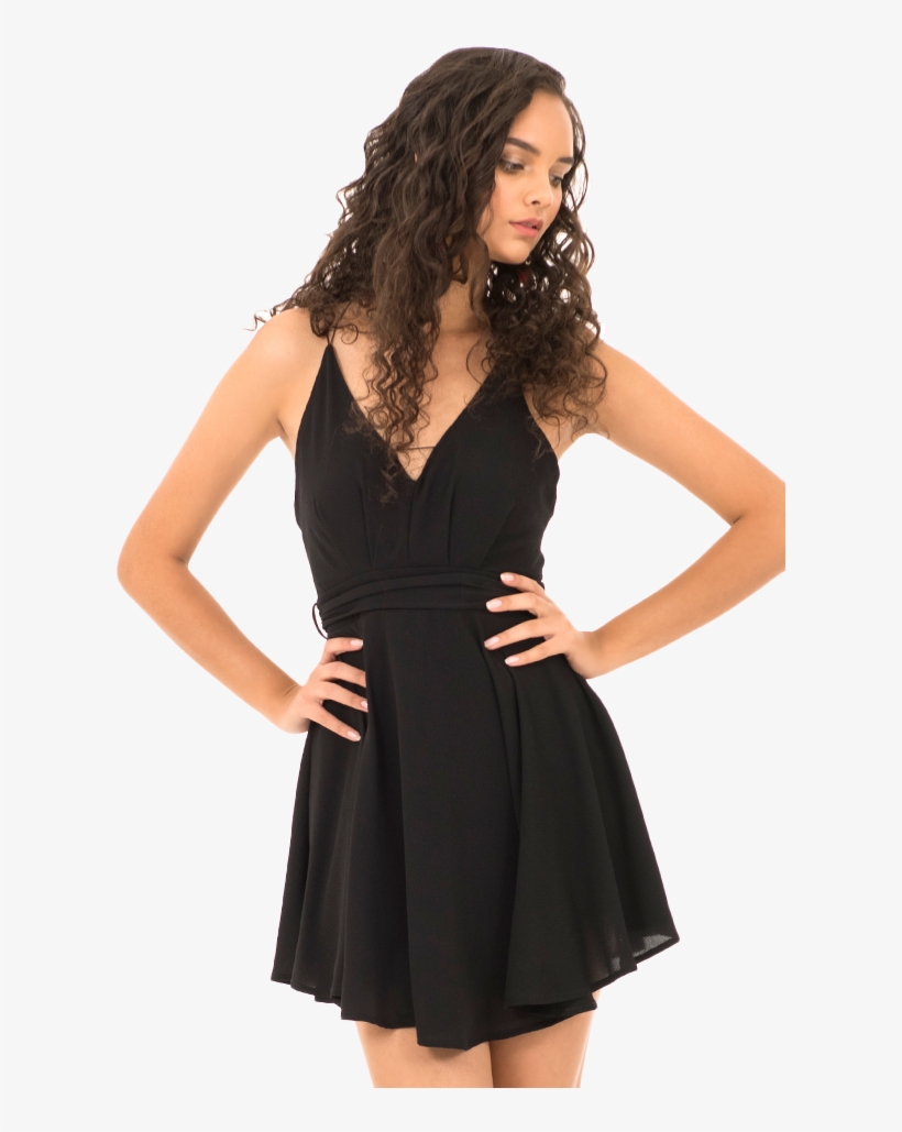Vestido Cuello V Corto, transparent png #4134615