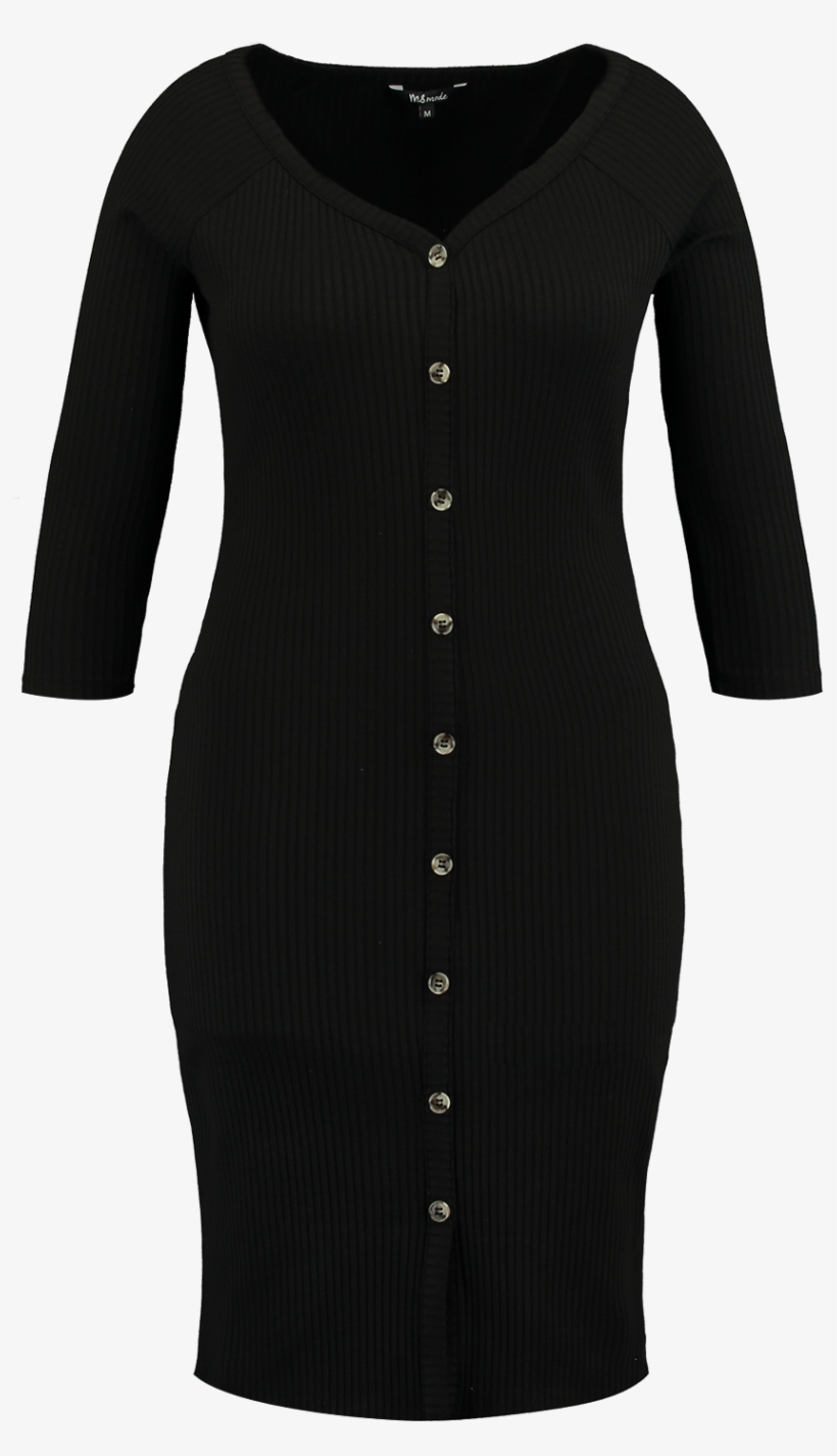 Vestido De Punto Fino Con Botones - Day Dress, transparent png #4134792