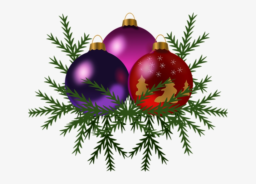 Christmas Baubles - Trio Of Holiday Ornaments Round Ornament, transparent png #4134856