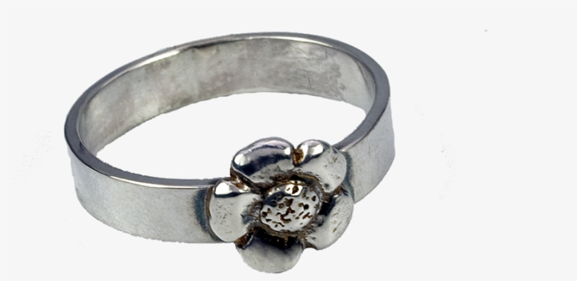 Flower Bud Sterling Silver Band Ring - Teva Jane Flower Bud Sterling Silver Band Ring, transparent png #4135542