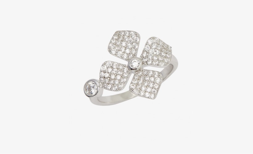 5 Sterling Silver Ring Studded With American Diamond - Silver, transparent png #4135623