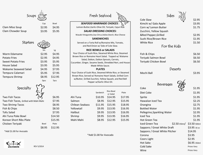 Fish Tail Grill, Valencia Menu - Fish Tail Grill & Poke, transparent png #4135846