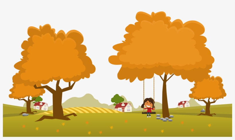 Banner Free Stock Adobe Illustrator Illustration Design - Пейзаж Осень Вектор, transparent png #4136109