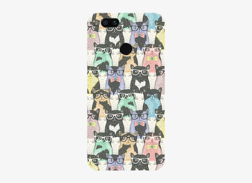 Cats And Specks Theme Redmi Mi A1 Back Cover - Hipster Cats Shower Curtain, transparent png #4136110