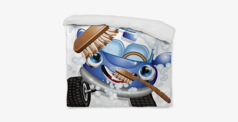Auto Lavaggio Cartoon Car Wash Vector Duvet Cover • - Noir's Mobile Detailing, transparent png #4136245
