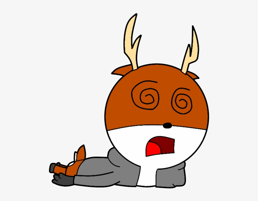 Logan The Deer Lying With Swirl Eyes - Deer, transparent png #4136511