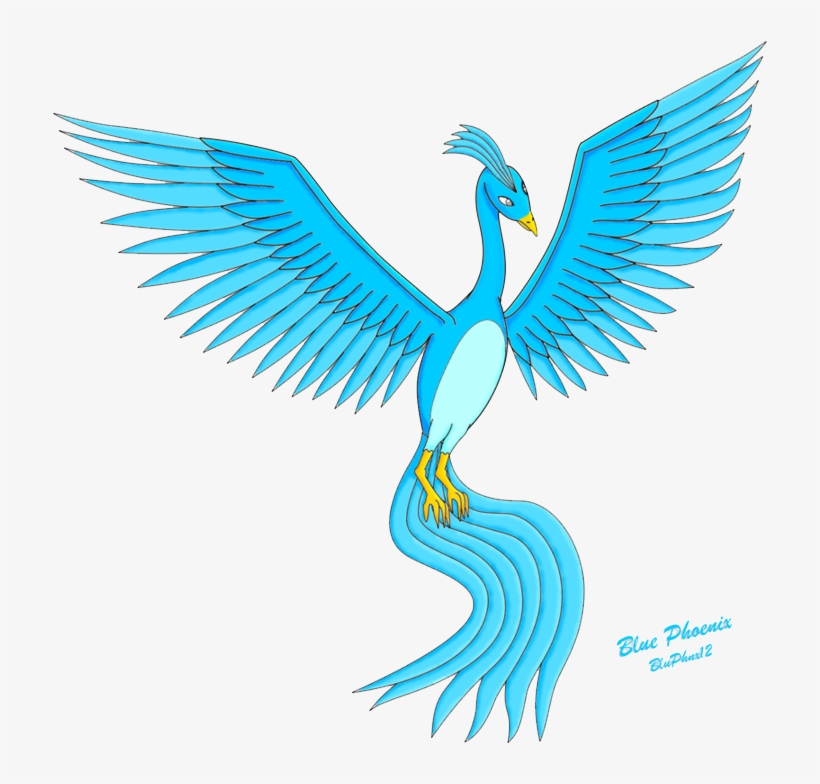 Blue Phoenix Png Image - Phoenix Bird Wing Png, transparent png #4136512
