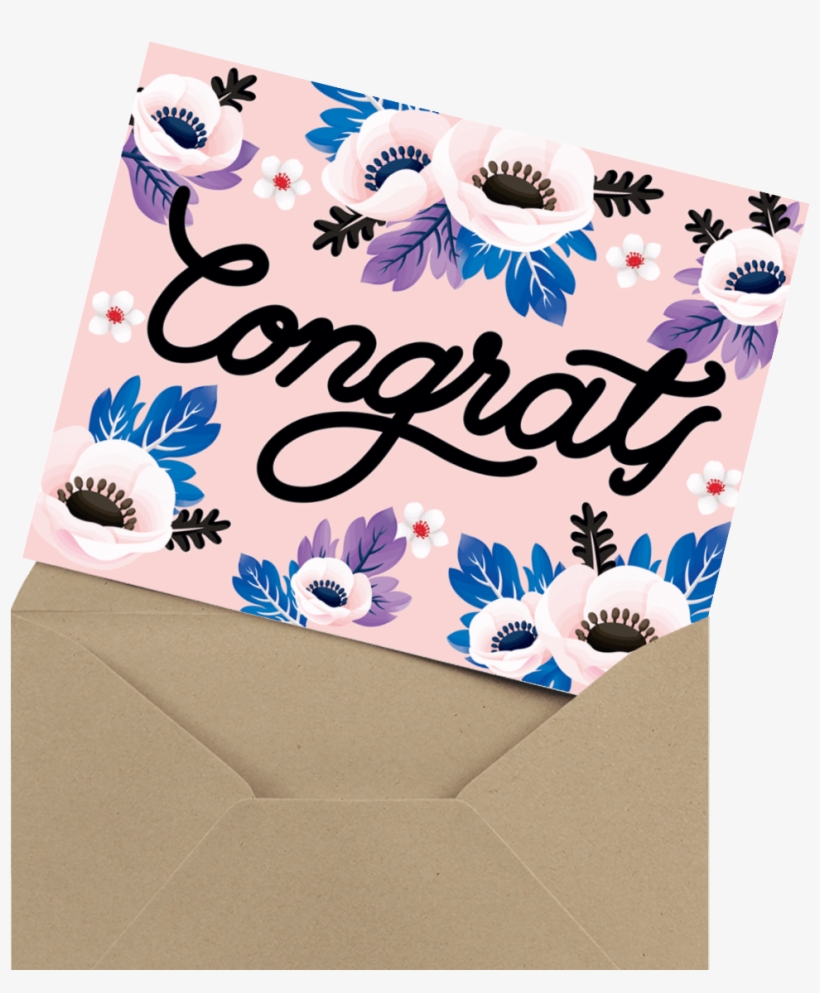 Stunning Pink Congrats Greeting Card - Greeting Card, transparent png #4137109