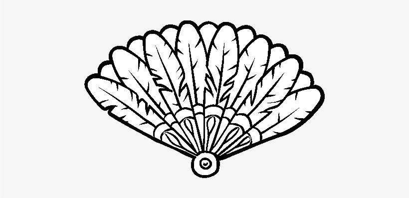 Dibujo De Abanico De Plumas Para Colorear - Hand Fan Coloring Page, transparent png #4138080