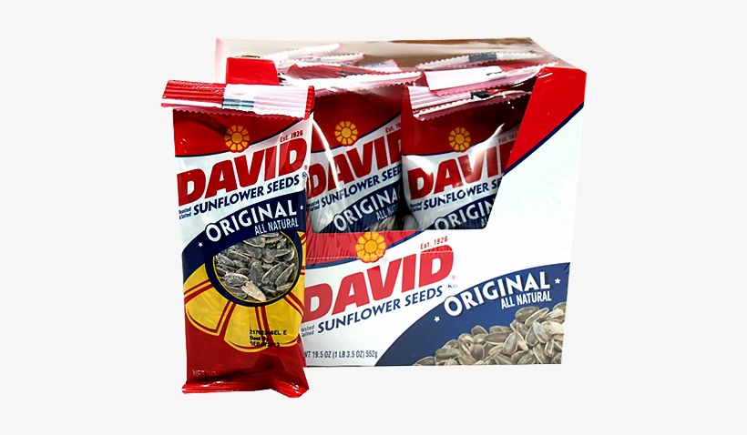 David Sunflower Seeds Original Flavor - David Sunflower Seeds, Original - 1.625 Oz Bag, transparent png #4138082