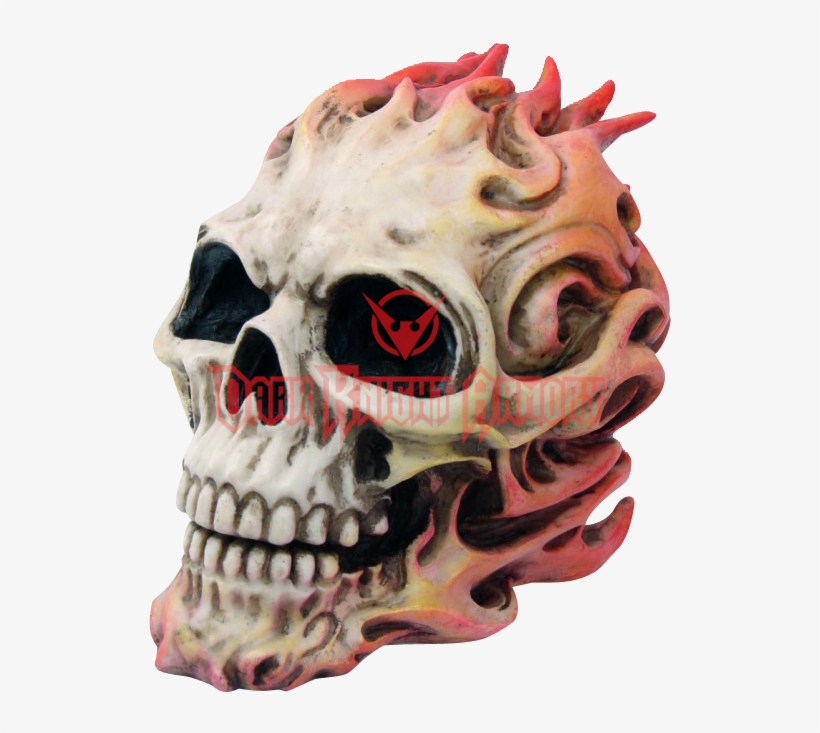 Blazing Fire Skull Cc9705 From Dark Knight Armoury - Flaming Skull Ornament, transparent png #4138134