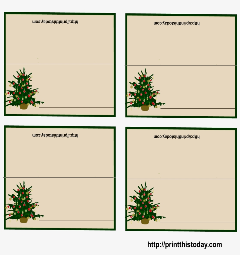 Free Printable Christmas Place-cards Regarding Christmas - Christmas Place Card Template Free, transparent png #4138202