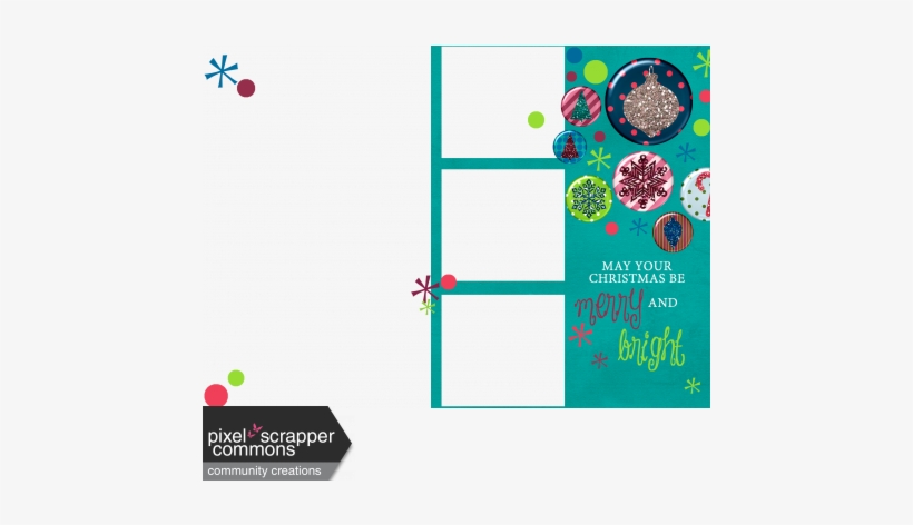 Photo Christmas Card Template Merry & Bright - Circle, transparent png #4138324